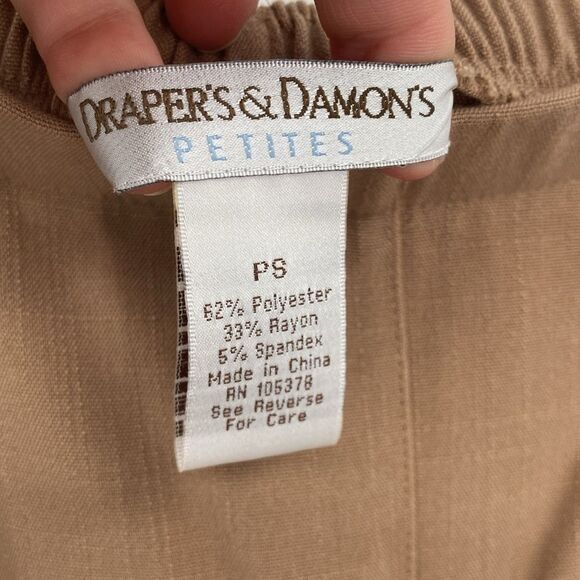 Draper's and Damon's Petites Brown Elastic Waist Straight Leg PS Petite Small - Picture 4 of 9